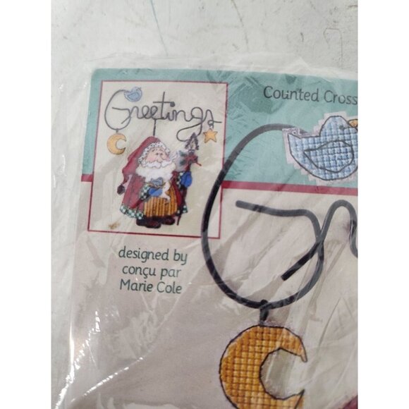 Dimensions Wire Welcome Santa Claus Snowman Greetings Counted Cross Stitch Kit - Picture 4 of 9